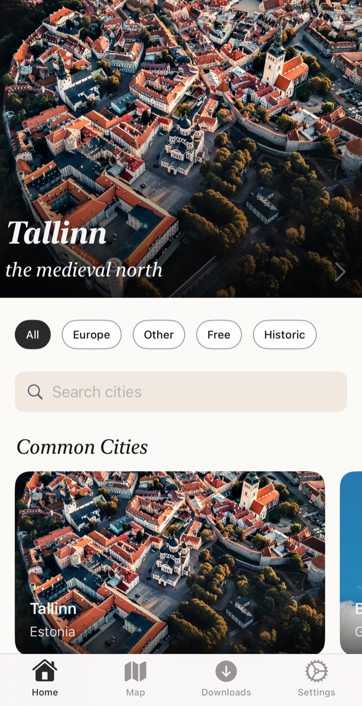 TourTour app screen