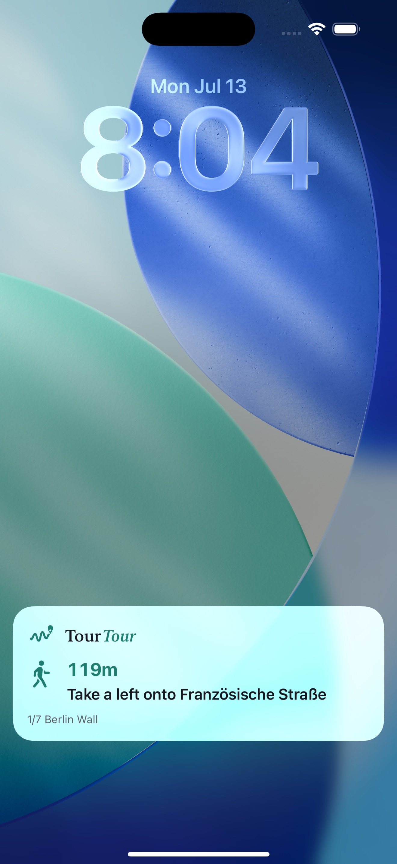 Turn by turn walking navigation on a TourTour route